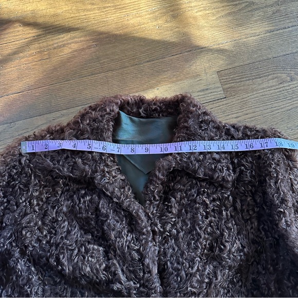 incredible vintage authentic Persian lamb chocolate brown fur swinger coat M-/L - Picture 11 of 12